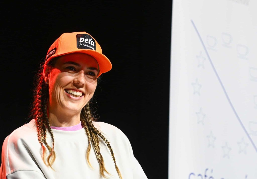 Na snímke lyžiarka Petra Vlhová počas diskusie v rámci tretieho dňa 29. ročníka festivalu Pohoda v sobotu 12. júla 2025 v Trenčíne. Zdroj: FOTO TASR/Martin Medňanský